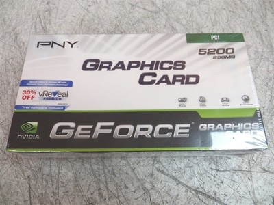 New PNY GeForce FX 5200 256MB PCI Video Graphics Card Sealed