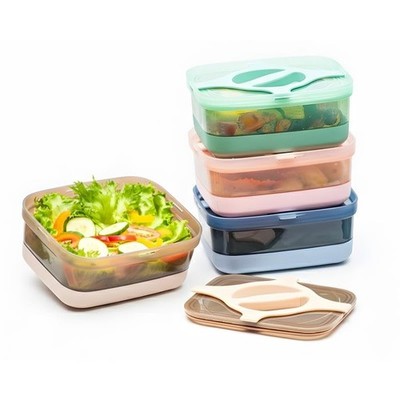 Bento Lunch Pack of 4 Leakproof Salad and Meal Prep 3 Cups 25.5oz Container T...