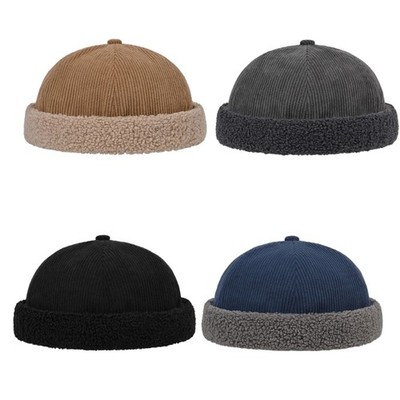 Furry Brimless Hat Beanies Casual Docker Cap Outdoor Adjustable Harbour Hat