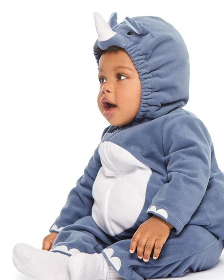NEW Carter's Halloween Rhino Animal Plush Costume 18m Boys Girls Set Soft Fleece - Image 3 of 3