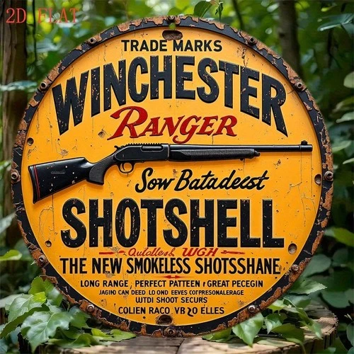 Vintage Winchester Ranger Shotgun Shell Tin Metal Signs Home Décor 8x8