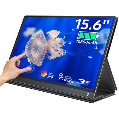 Portable Monitor Touchscreen UPERFECT 15.6''1920*1080 Monitor Screen w/ Battery