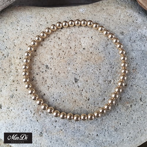 Pulseras apilables rellenas de oro amarillo de 14 K con citrino - Imagen 5 de 10
