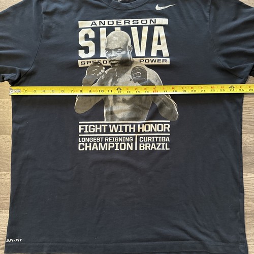 NIKE ANDERSON SILVA MUAY THA SPEED POWER UFC MMA FIGHT FIGHTER T SHIRT XL BLACK - Picture 8 of 10