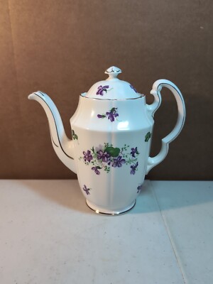 Adderley Blue Chelsea Grapes Coffee Tea Pot 3 Cup Bone China England