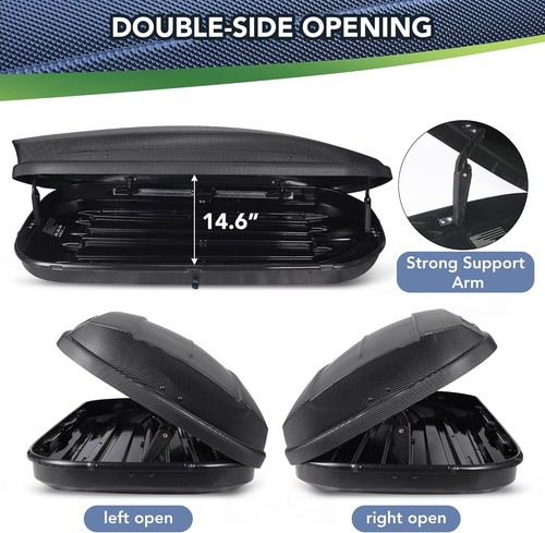 Waterproof Rooftop Cargo Box Car Top Cargo Carrier Roof W/ Key Mount Storage Box - Picture 5 of 7