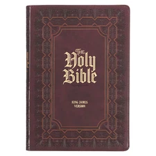 KJV Holy Bible, Super Giant Print Faux Leather Red Letter Edition - Ribbon