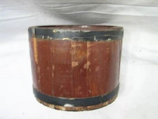 Early Wooden Bucket Well Farm Primitive Tool Iron Banded Measure Firkin Cooper