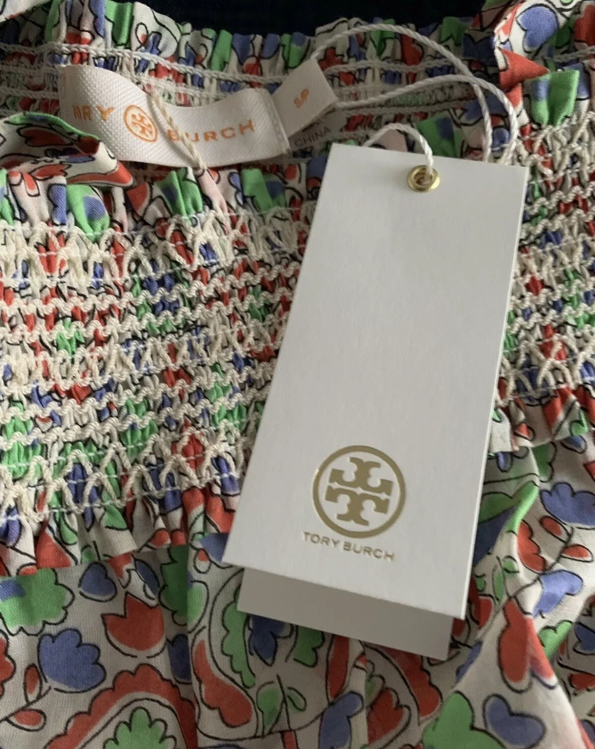NWT Authentic TORY BURCH LEGACY PAISLEY SMOCKED SUNDRESS Dress SIZE Small $450