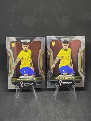 Bruno Guimaraes 2 RC Lot 2022 Prizm FIFA World Cup Rookie Card #27 Brazil
