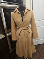 Junior Gallery Vintage Wool Brown Trench Coat Medium