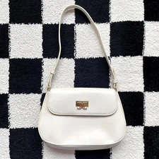 Cluci Vegan Leather White Hobo Shoulder Bag NWOT