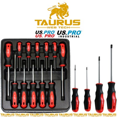 12-teiliges manipulationssicheres & Standard-Sternschraubendreher-Set TORX  Kissengriff CR-V