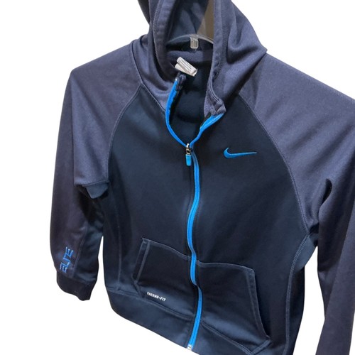 Kids Nike Therma Fit Pullover Hoodie Blue Size XL Full Zip boys girls - Picture 3 of 12