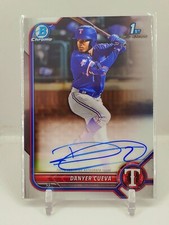 2022 Bowman Chrome 1st Danyer Cueva Base Auto Rangers HOT ROOKIE RC Autograph C6
