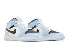 Level SS/New - Nike Air Jordan 1 Mid GS Ice White Blue555112-401 Unisex