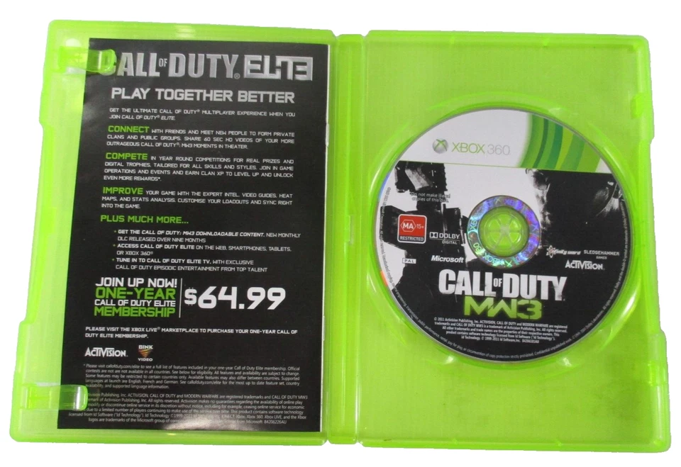 Call Of Duty MW3-4 Modern Warfare-Black Ops XBOX 360 MA15+ PAL R4 Activision - Image 3 of 4