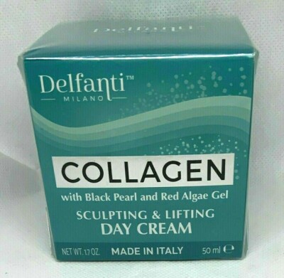 Delfanti Milano Collagen Day Cream with Black Pearl & Red Algae Gel 1.7 oz/50mL