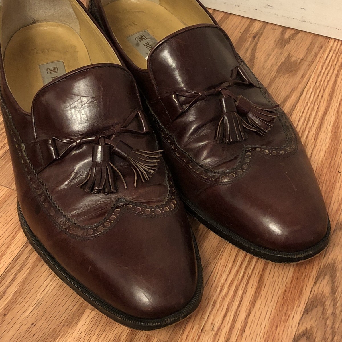 BRUNO MAGLI Shoes 11.5 Brown Wingtip Tassel Dress Italy 