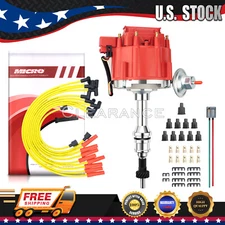 HEI Ignition Distributor SBF Red Cap+Wires For Ford Windsor 221 260 289 302 V8