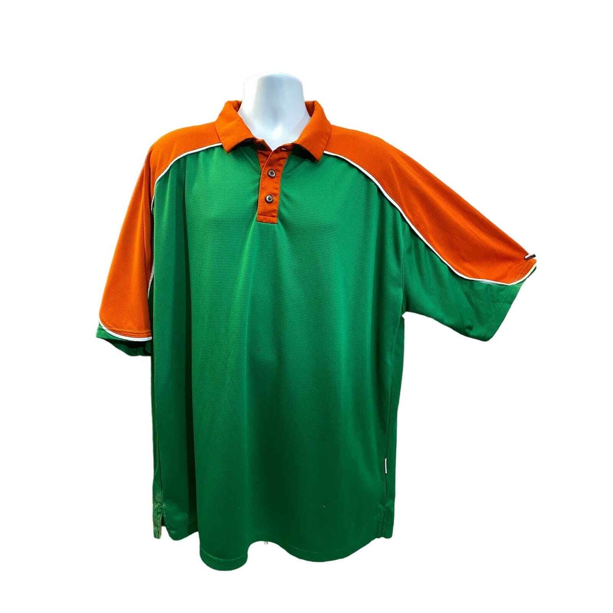 VINTAGE Russell Athletic Polo Shirt Mens 3XL Green and Orange | eBay