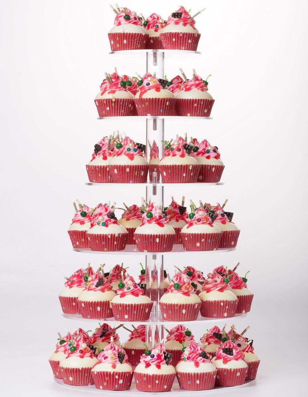 Cupcake Stand, 6 Tier Large Cupcake Tower Display, round Cupcake Holder, Acrylic-image