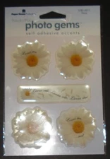 PHOTO GEMS SELF ADHESIVE ACCENTS STICKY PIX LOVE ME DAISY