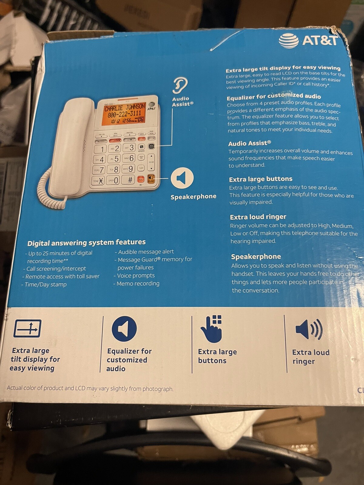 AT&T CL4940 Single Line Corded Phone - White for sale online | eBay