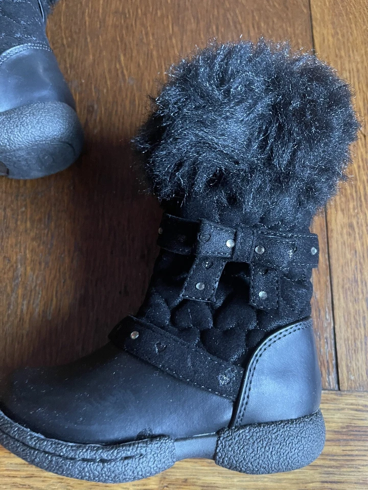 Botas de invierno negras Canyon River Blues Fiona CRB para niñas pequeñas de piel sintética talla 6 Foto 4 de 4