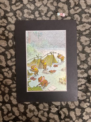 The Berenstain Bears SELTEN Vintage 1967 montierter Kunstdruck, JUNGENPFADFINDER INTERESSE