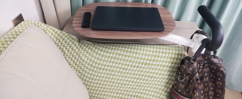Auxiliary Standing Tray Table, 360° Height Adjustable Rotating TV Laptop Table - Picture 13 of 22