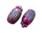 TIFFANY Glass FAVRILE - Favrille Scarabs RED Pair Antique Art NOUVEAU