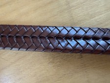 Vintage Coach Brown Braided Belt Brass Buckle Adjustable 40  