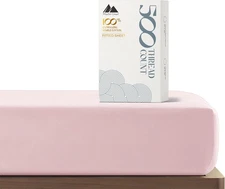 Mayfair Linen 500 Thread Count Fitted Sheet Queen Cotton - 100% Cotton Queen Fit