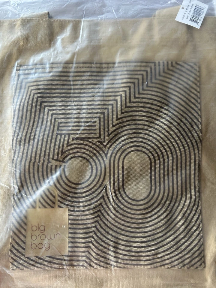 Bolso de Mano Bloomingdale’s 50 Aniversario Grande Marrón Bolso de Lona Nuevo con Etiquetas Foto 3 de 4