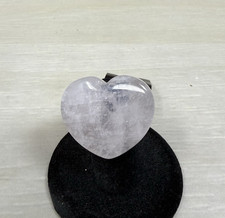Chunky One Piece Pink Rose Quartz Heart Polished Stone Ring Size 5.5