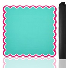 Green Mahjong Mat 31.5  x 31.5   with Black Carrying Bag, Anti-Slip, Noise-R...