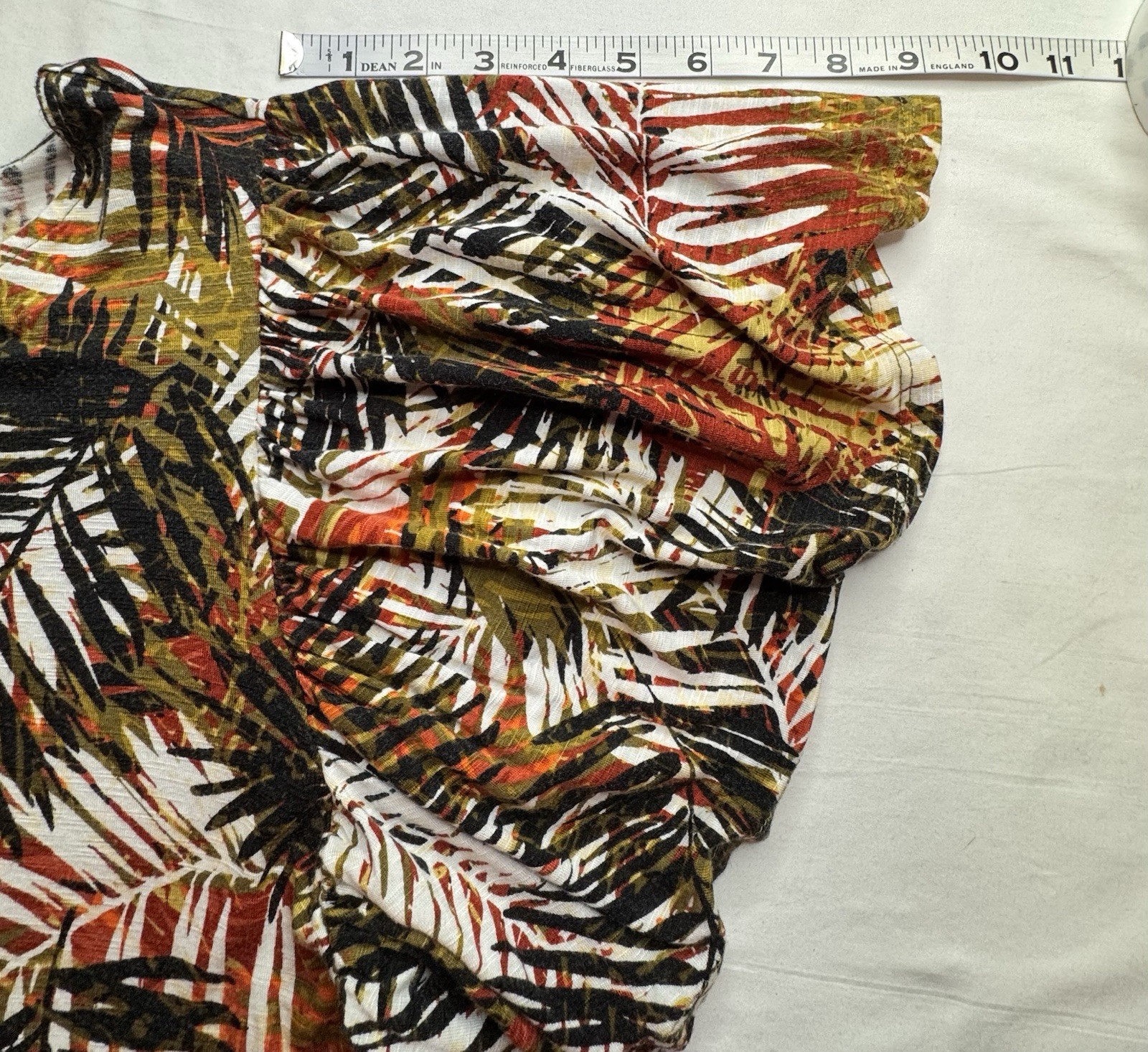 Ruby Rd Large Black Green Orange Flutter Sleeve T… - image 7