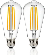 12V Edison Bulb 60 Watt Equivalent E26 Medium Base 12V LED Light Bulb, AC/DC 12V