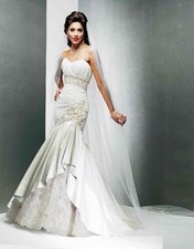 Maggie Sottero Couture Mermaid Wedding Dress Ivory Lace Gold. 12