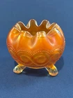 Antique Northwood Glass marigold carnival glass rose bowl BEADED CABLE c.1909+