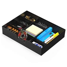  Drawer Organizer Tray with 9 Adjustable Compartments 1 Pack Black