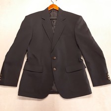 Edwards Garment 3500 Mens Single Breasted Blazer 38R Black Polyester Essential