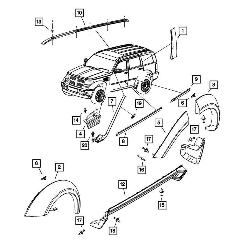For Dodge Nitro 2007-2011 Mopar 5KH17TZZAC Fender Applique Foto 3 de 3