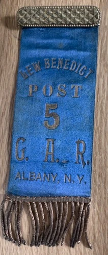G.A.R. Ribbon for LEW BENEDICT of Post 5 Albany, New York