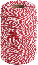 Red and White Twine, 656 Feet 200m Cotton Bakers Twine for Crafts Gift Wrap