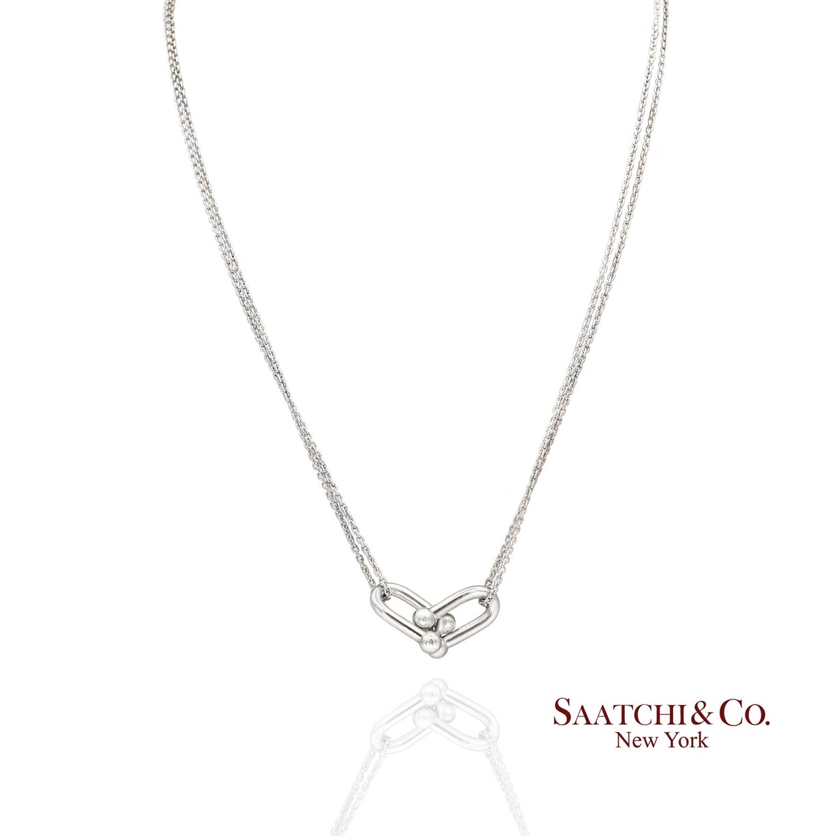 Tiffany Hardware Large Double Link シルバー Tiffany & Co. Hardware Large Double Link Pendant Necklace Sterling