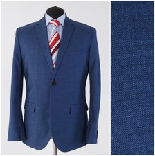 Mens H&M Blazer 42R UK Size Slim Fit Blue Sport Coat Designer Jacket