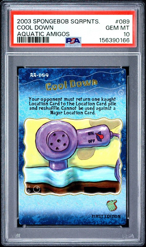 2003 UD SPONGEBOB SQUAREPANTS AQUATIC AMIGOS #089 COOL DOWN PSA 10