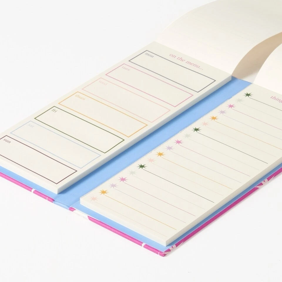 Paperchase Weekly Meal Planner Pink Stars - Shopping List & Notepad Set NEW - Image 3 of 3